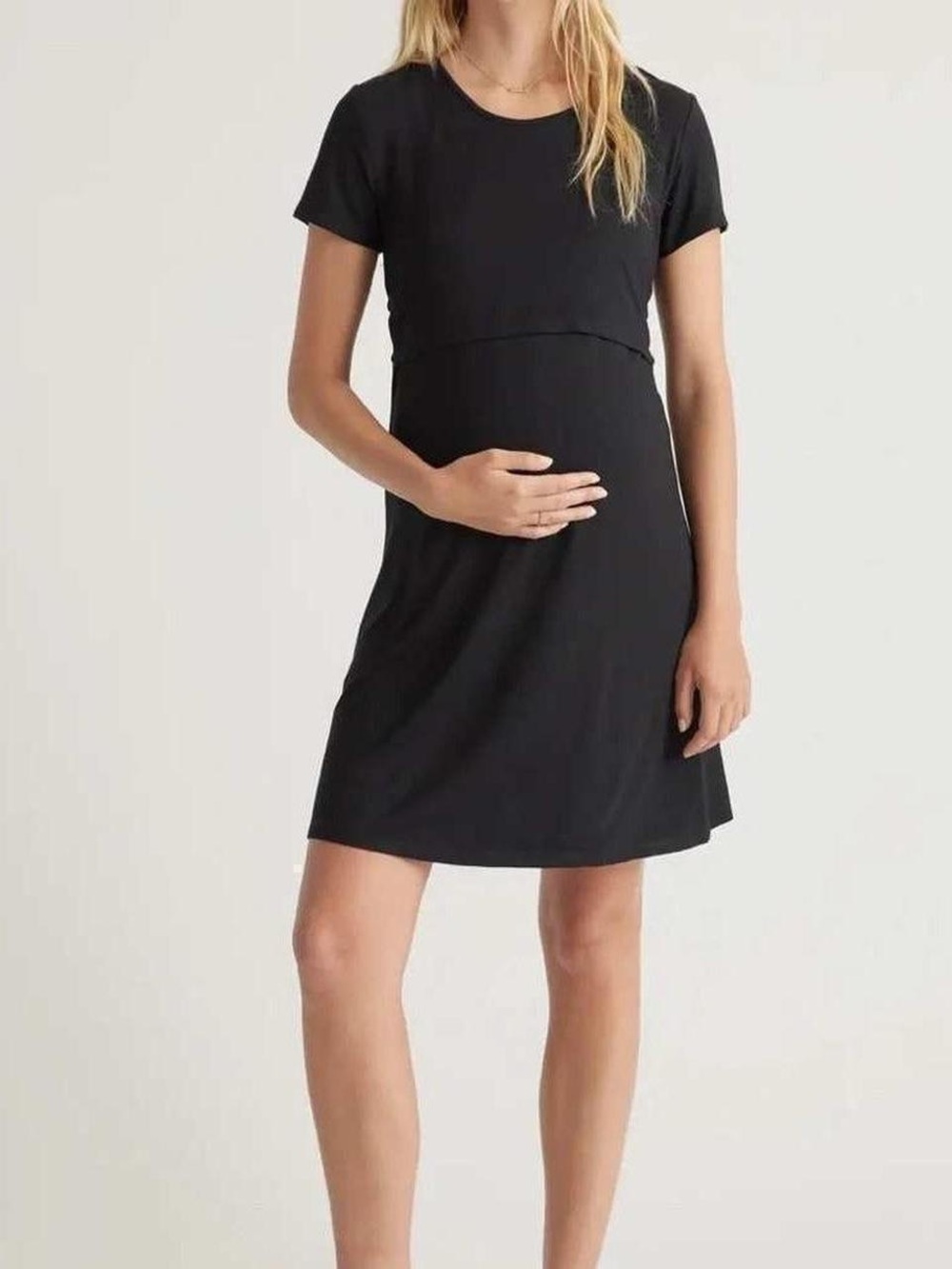 Quince Black Maternity/Nursing Short Sleeve
Dress